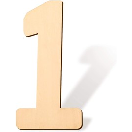 SAVITA 12 Inch Blank Wooden Number 1 Unfinished Wood Slices Sign Board for DIY Craft Projects Home Sign Wall Birthday Wedding Party Decoration (1)