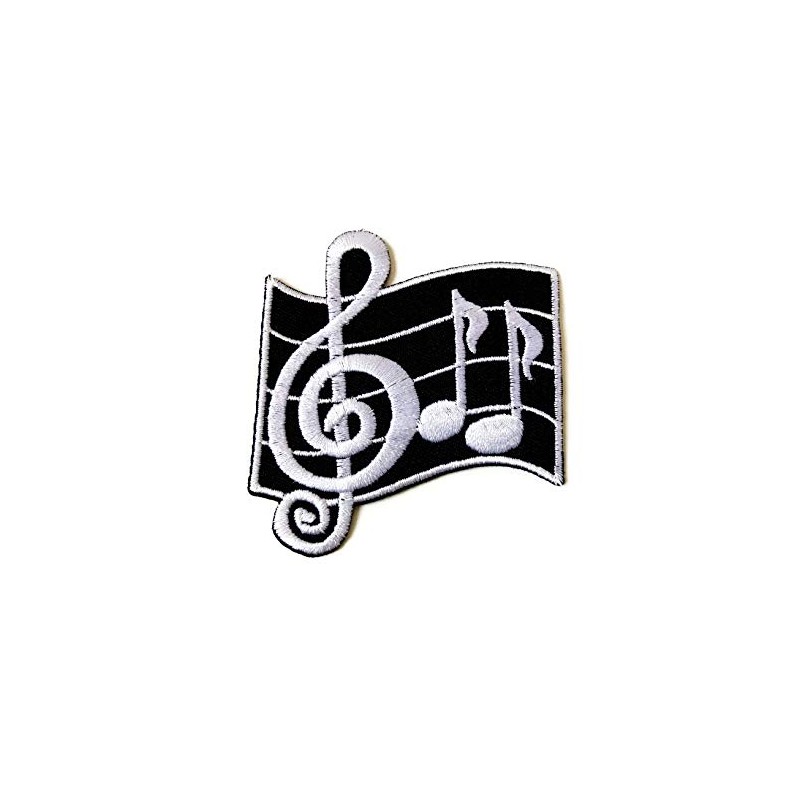 Musical Notes G Clef Eighth Music Scale Classical Embroidered Sew