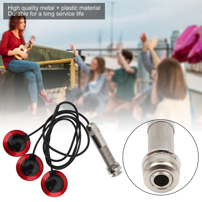 Guitar Piezo Pickup Transducer Removable for Acoustic Guitar Ukulele Thumb