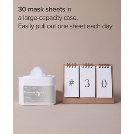 Mary&May Mary&May Niacinamide Vitamin C Daily Mask - Quick Dispenser Type Korean Face Mask Sheet for Radiance Clear Skin - Dark Spot Correction and Luminous Skin - Hypoallergenic and Eco-Friendly, 30 Sheets
