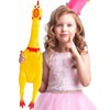 Xeehwb 22 Inch Crazy Huge Rubber Chicken,Yellow Squeeze Chicken Toys,Squeaky
