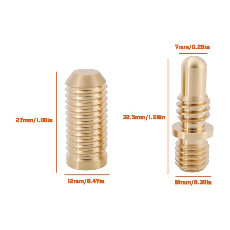 LT Easiyl 2Pcs Billiard Cue Extension Screws Copper Pool Cue