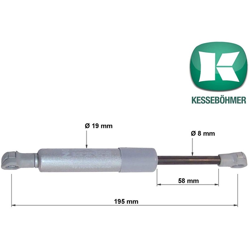 Spring LIFT-O-Mat Gas Pressure Spring for Kesseböhmer 150, 200, 250,