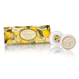 Lime soap, round, 3 pieces each 100 g, handmade Italian soap from Fiorentino