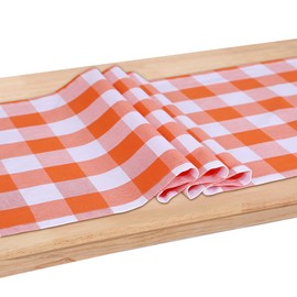 home·fsn Table Runner, Vintage Table Runner for Parties, BBQ's, Everyday, Holidays (Orange & White, 14 * 60 Inch)