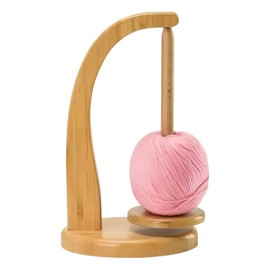 Colexy Wool Ball Holder, Yarn Holder for Knot-Free, Yarn Ball Holder Made of Wood, Magnetic Wool Ball Holder, Wool Holder Rotating, Wooden Yarn Spinner Wooden Yarn Holder Dispenser for Crochet, Yarn