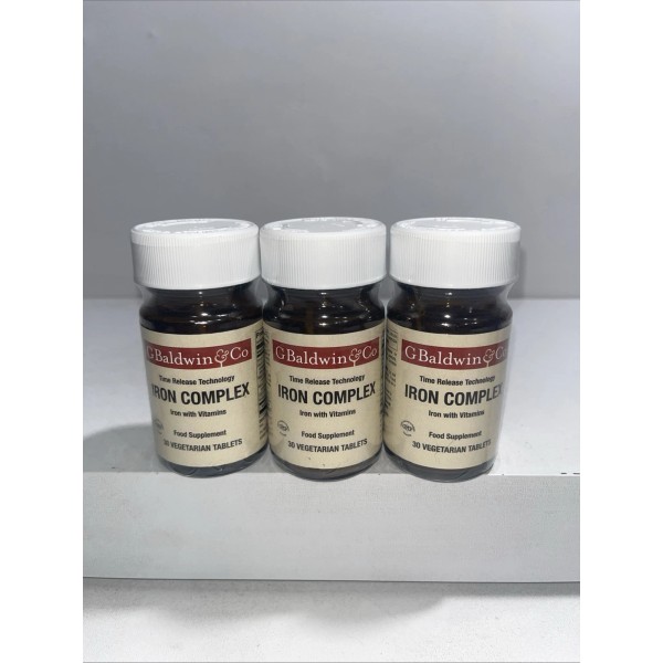 Unbranded 3 Sealed G Baldwin Time Release Iron Complex Supplement,