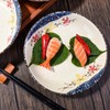 Swlthwen 4 Pcs Japanese Ceramic Dinner Plates, Household Tableware Plates