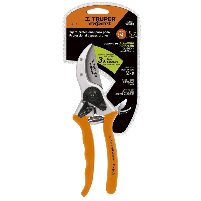 Truper Expert T-45X, Tijera para poda 8", profesional de aluminio