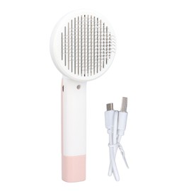 Pet Slicker Brush 2 in 1 Detangling Self Cleaning Floating Hair Removal Pet Grooming Comb with Nail Grinder for Cat Roseate