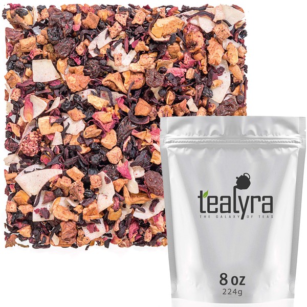 Tealyra - Sweet Berry Compote - Hibiscus - Cherry - Raspbery - Herbal Fruity Loose leaf Tea - Hot and Iced - Caffeine-Free - 224g (8-ounce)