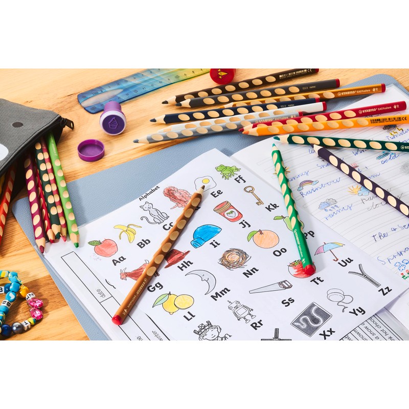 STABILO - Ergonomic colouring pencil for right-handed users - EASYcolors