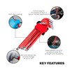 Sealey Anti-Slip XL Metric Ball-End Hex Key Set (11 Pieces)