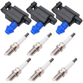 MAYASAF UF228 3 Ignition Coils and 6 Iridium Spark Plugs Set Fit for Lexus 1998-2005 GS300, 2001-2005 IS300, 1998-2000 SC300, for Toyota 1998 Supra