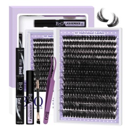 Extensiones De Pestañas Kit Con Efecto 3d Gruesas Individuales B&q 90d 10-18mm Longitudes Mixtas Curvatura D