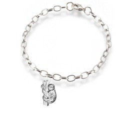 Sloth pp-a44 2.1x3.5cm fine lead free English Pewter charm on a belcher link chain anklet bracelet