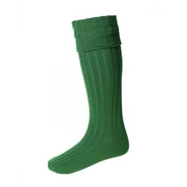 House of Cheviot Men's Merino Wool Kilt Hose Socks in Ancient Green color | Made in Scotland | 3ply Blend | Size S | For Outdoor and Indoor Use | Scottish Craftsmanship