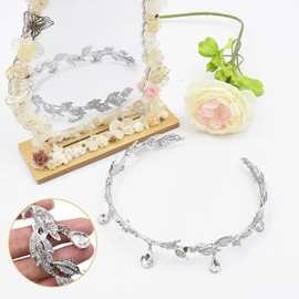 AolKee Elf Headpiece, Princess Crown, Vintage Jewellery, Vintage Rhinestone Tiara, Fairy Headpiece, Women, Wedding Tiara Crown, Festival Costume Party, Carnival, Cosplay Accessories