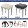 BUYUE 4 pcs Vanity Stool Bench Covers, Luxury Crease-Resistant Jacquard