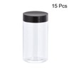 sourcing map Round Plastic Jars with Black Screw Top Lid,