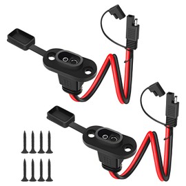 WYTUDTE 2 Pack SAE Quick Connector Harness， 1FT 10AWG SAE Adapter Male Plug to Female Socket Cable, Waterproof SAE Extension Cord for Solar Panel Generator Charger (Square)