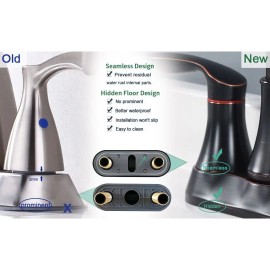 4 Inch Oil Rubbed Bronze Bathroom Faucet with Pop-up Drain and Supply Hoses 2 Handle Vanity Sink Faucets for Bath & ShowerColor: Black Color