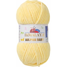 Strickfein Himalaya Dolphin Baby Wool Yarn, Cotton Knitting Wool for Knitting, Crochet (80302 Light Yellow)