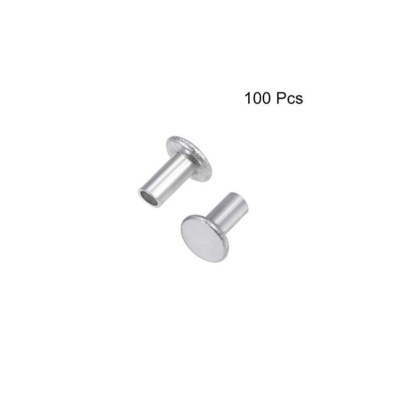 sourcing map 100 Pcs 2mm x 4mm Aluminum Flat Head
