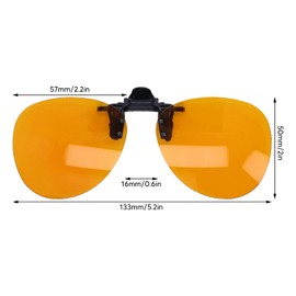 lvifloae Clip On Eyewear Highly Effective Blue Light Blocker 180 Degree Vertical Flip Portable Orange Eyewear Clip On Lens Relieves Eyestrain Light Sensitivity for Computer Square (Round)