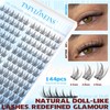 TNFVLONEINS Fairy Lash Clusters Wispy Eyelash Clusters 11-13MM Natural Lash