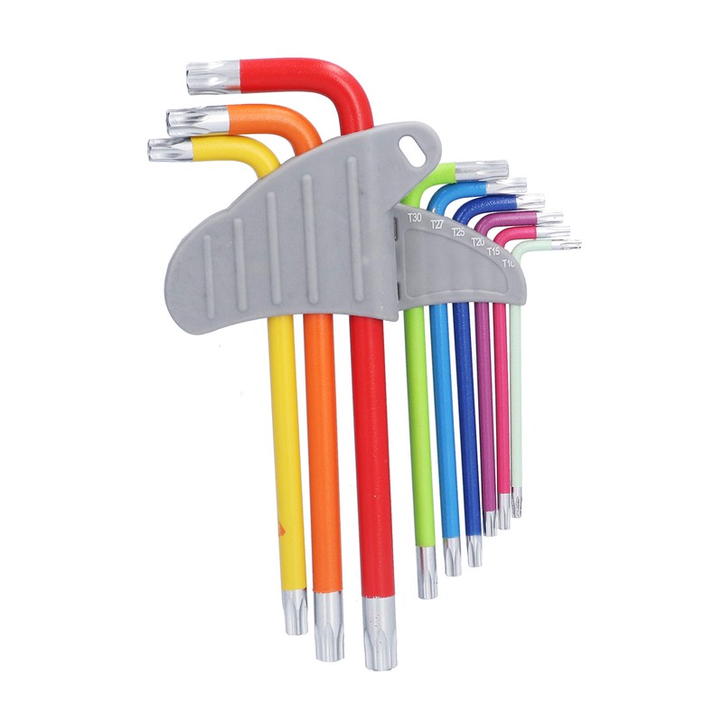 9Pcs Hex Wrench Star Colourful Long Arm Metal Key Tool