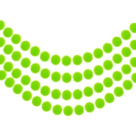 MECCANIXITY 4Pcs Felt Ball Garland Bright Green Pom Pom Garland Handing Balls 6.6 Feet Long 30 Balls Party Banner Decor for Christmas Birthday Party Decoration
