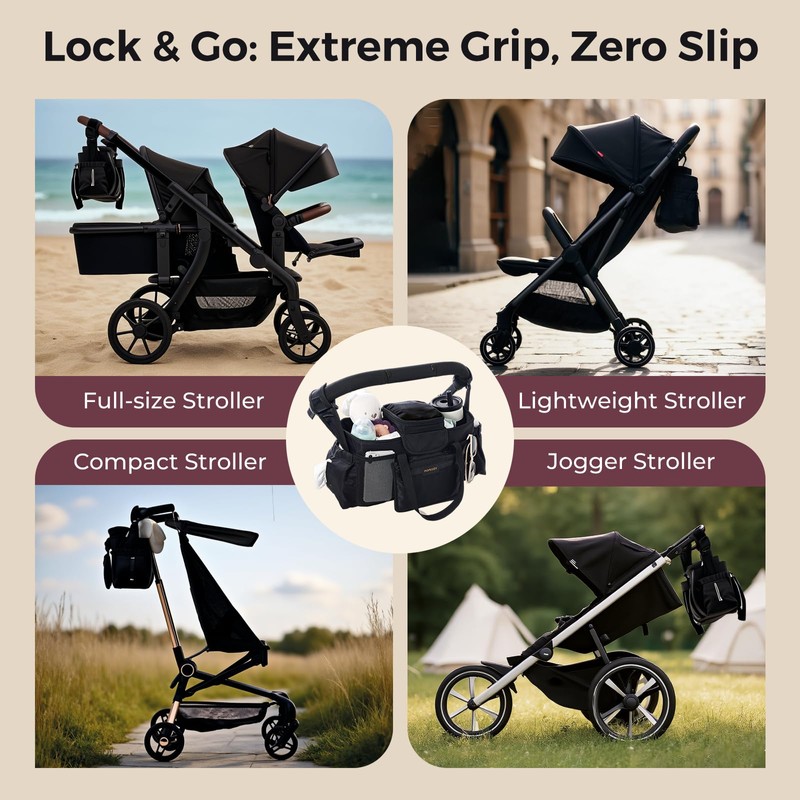 Momcozy Extra Large Stroller Organizer Max | with Food Grade