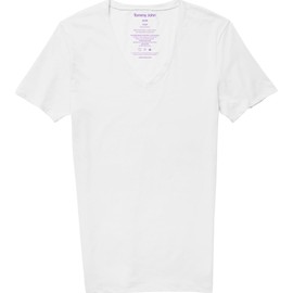 Tommy John Men's Cool Cotton Deep V-Neck Shirt - 1 Pack - Stay Tuck Design - Soft Comfortable T-Shirt Undershirt (White, X-Large)