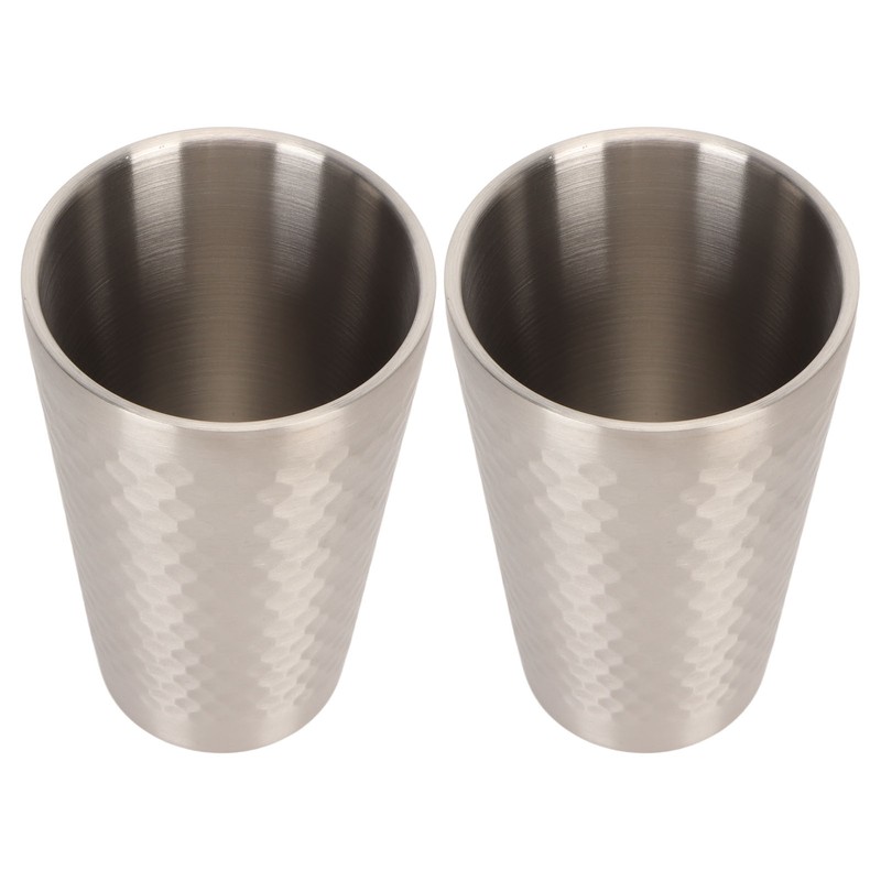 2pcs Stainless Steel Beer Cup 450ML Double Wall Air Insulation