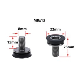 M8 Crank Bolt for Bicycle 4-Point Bottom Bracket, Stainless Steel Crank Bolt, Hexagon Socket for Aluminium and Steel Cranks, Pair