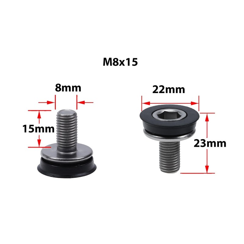 M8 Crank Bolt for Bicycle 4-Point Bottom Bracket, Stainless Steel