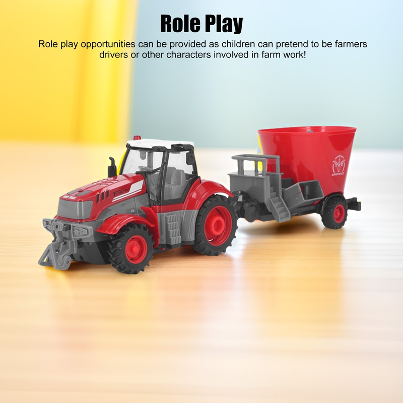 RC Farm Tractor with Trailer Remote Control Tractor Toy RC