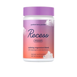 Recess Mood Powder, Magnesium L-Threonate Blend with Passion Flower, L-Theanine, Electrolytes, Magnesium Calm Support Powder Supplement - Gradient Berry 28 Serving Tub