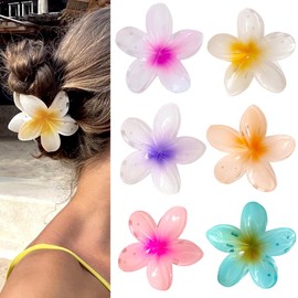 CHENGBAO 6 Piezas Pinzas para El Cabello con Forma de Flor, Accesorios para El Cabello para Mujer,Pinzas para El pelo de Flores Hawaianas para Mujer (color)