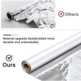 USEP Radiant Barrier Reflective White/Silver Vapor Barrier Insulation Solid Non Perforated Roll Attic Foil Commercial Grade Heavy Duty Crawlspace Encapsulation, Etc (4ft x 50ft (200 sqft))
