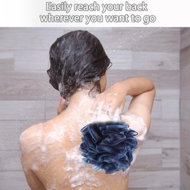 6Pack Loofah Sponge, Qewro Loofa Exfoliating Back Bath Sponge Shower Scrubber for Body, Luffa for Men Kids Women, Shower Puff Bath Pouf for use in Shower, Lufa or Loufas Flowers