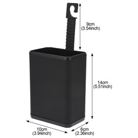 AuMoHall Mini Car Trash Can Multifunctional Mounted Garbage Bin Storage Box with Back Clip and Hanging Hook for Door Back Seat, Black