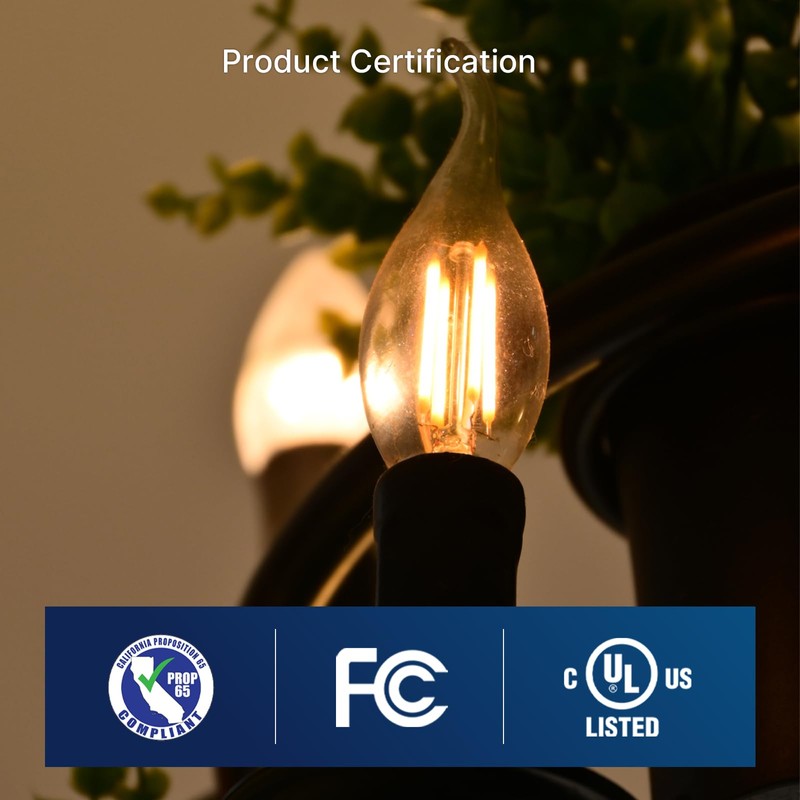 FLSNT LED Candelabra Light Bulbs E26 Base, 60 Watts Equivalent