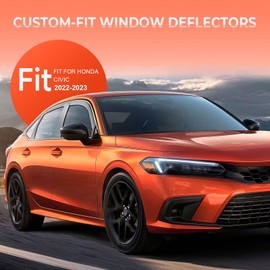 GEARMEISTER in-Channel Rain Guard Fit for Honda Civic Hatchback Sedan 2022 2023 2024 2025 2026, Durable Side Windows Rain Guards, 2022-2026 Civic Window Wind Sun Deflectors Black 4pcs