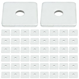 LIDSCURA 50 Packs 304 Stainless Steel Squares Washer Heavy Duty Plate Fastener Hardware 1/2(ID) X 2 X 2 (Square OD) X 3/16 (THK) inch