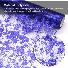 HEMEIREN Paper Table Runner, 29CM x 10M, Foil Table Runner Roll, Sparkling Tulle, Double-Sided Metallic, Festival Gift Floral DIY Wrapping Paper Birthday Party Wedding Table Decoration, Royal Blue