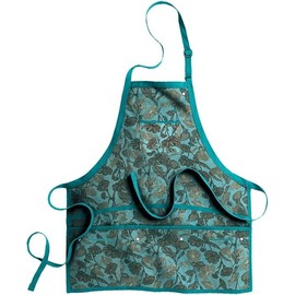 Whispering Threads 100% Cotton Waterproof Adjustable Bib Aprons with 6 Pockets Cooking Kitchen Aprons for Men Women Chef Aprons for Home, Restaurant, Coffee Shop, Baking, BBQ