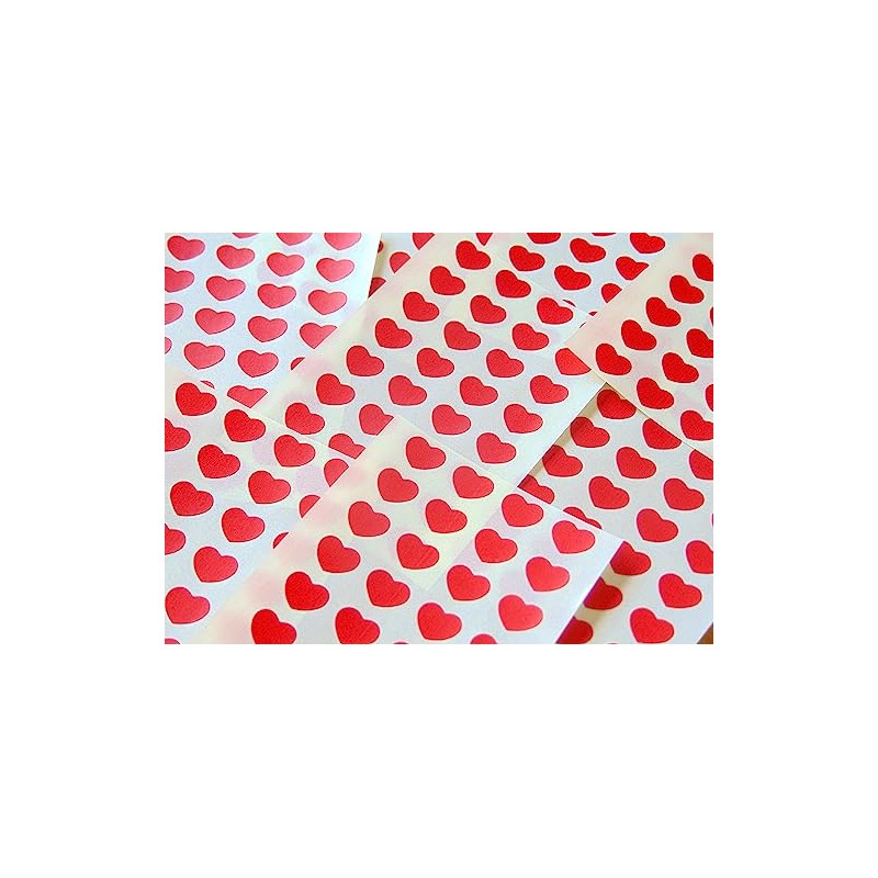 Small 10x8mm (0.4"x0.8") Heart Shape Colour Code Stickers - Packs