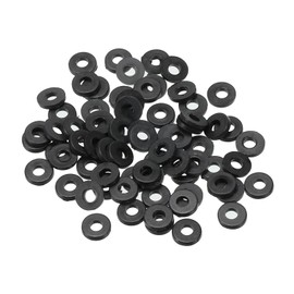 TOP-VIGOR 150Pcs Black Nylon Flat Washers, M2 x 5mm x 1mm Insulating Round Seal Spacer Tap Sealing O Ring Gasket for Faucet Pipe Water Hose